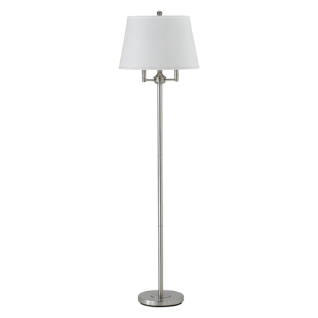 Brushed Steel Andros One Light Pedestal Base Floor Lamp -  CAL LIGHTING, BO-2077-6WY-BS